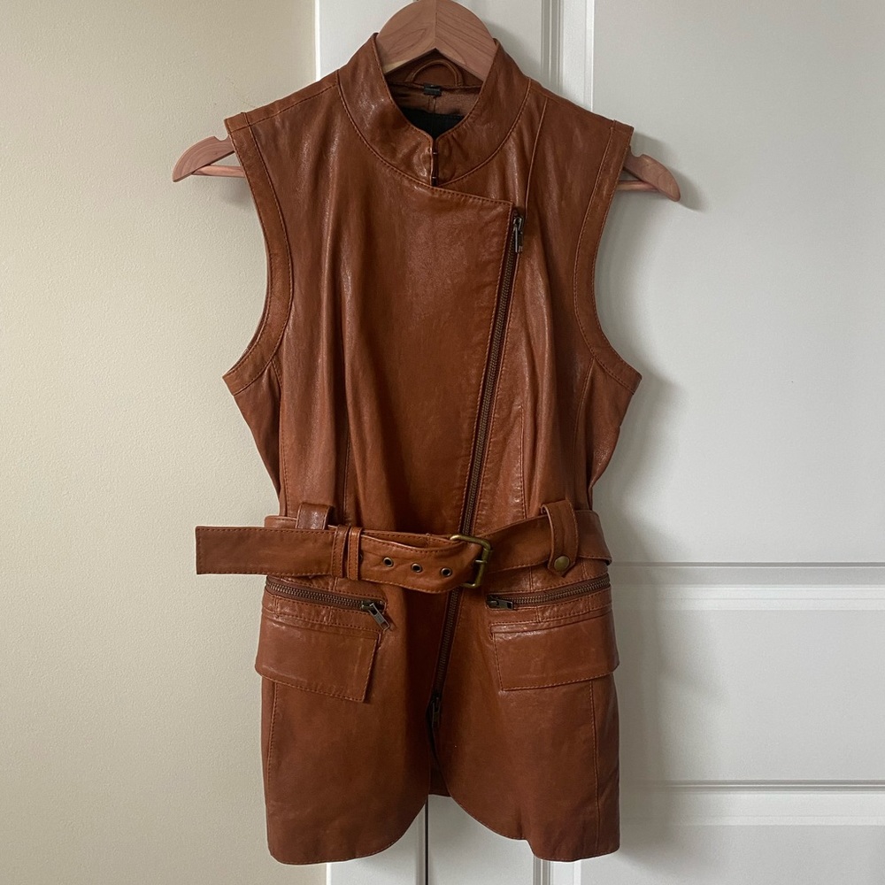 Rachel Zoe Leather Belted Vest